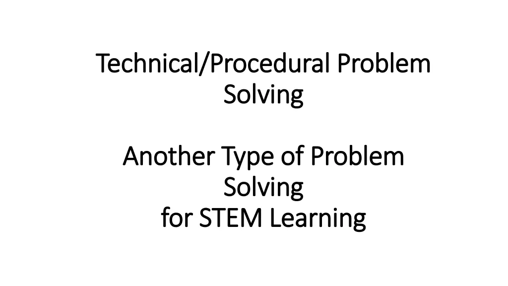 technical procedural problem technical procedural