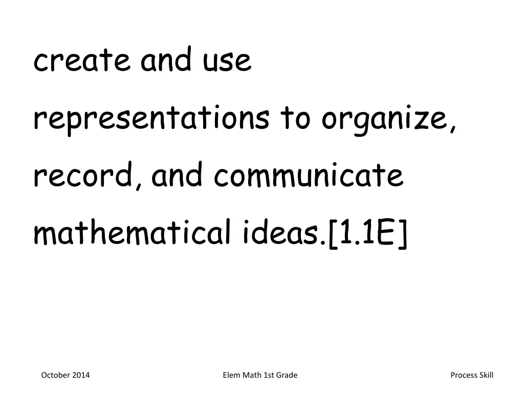 create and use representations to organize record