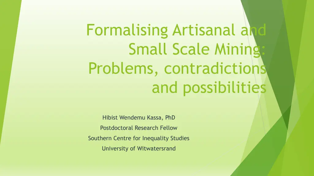 formalising artisanal and small scale mining