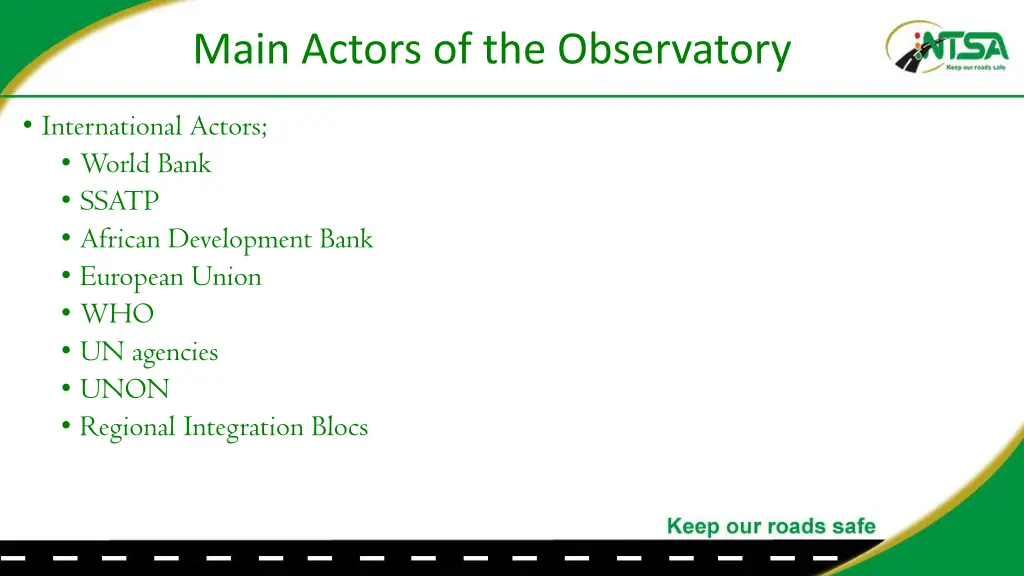 main actors of the observatory 1