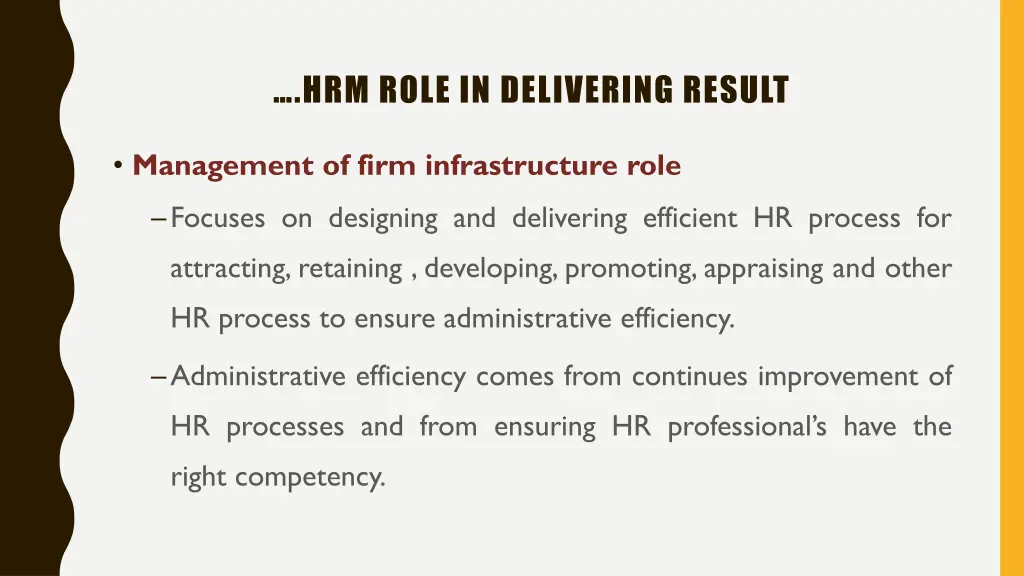hrm role in delivering result 1