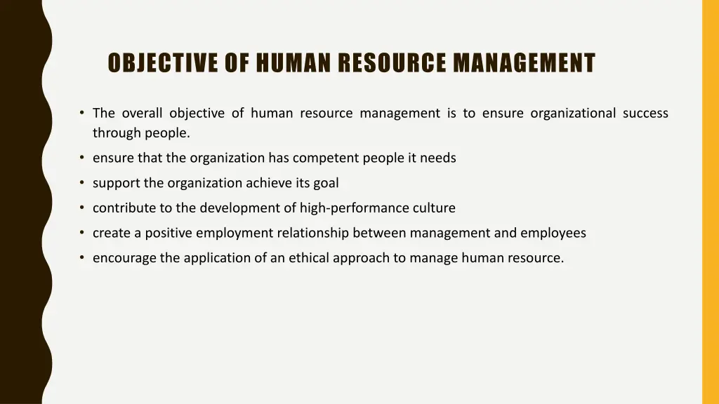 objective of human resource management