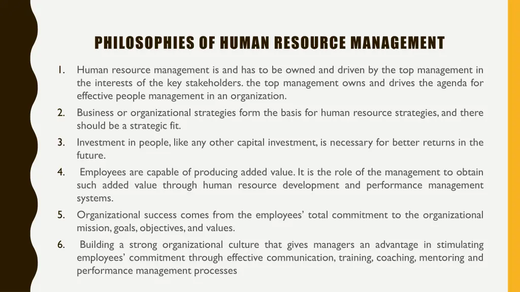 philosophies of human resource management