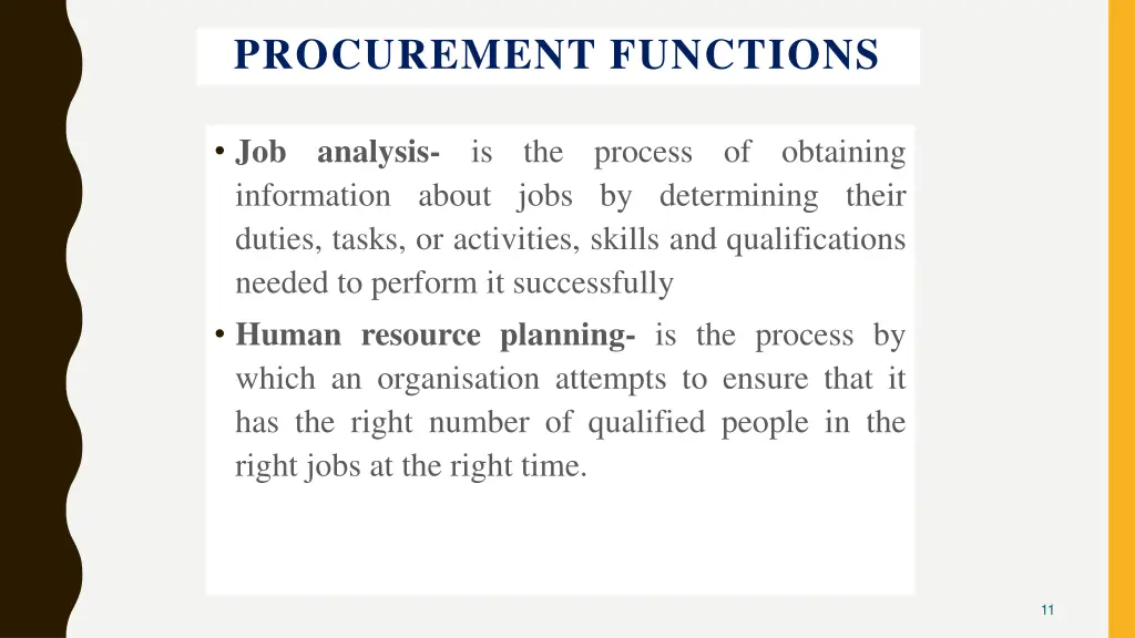 procurement functions