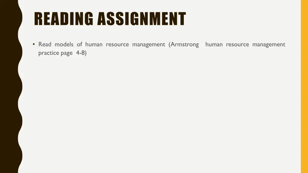 reading assignment