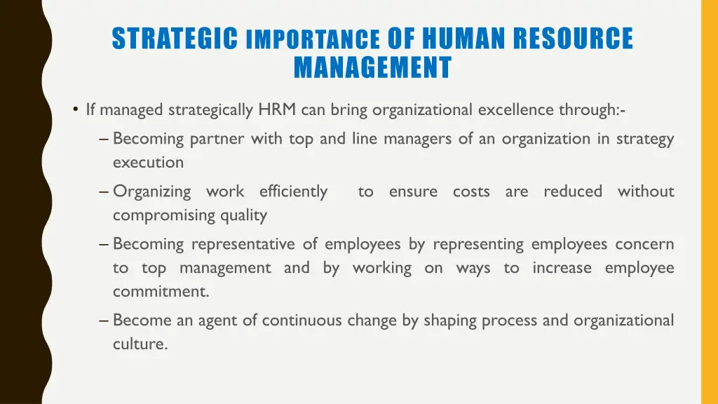 strategic importance of human resource management