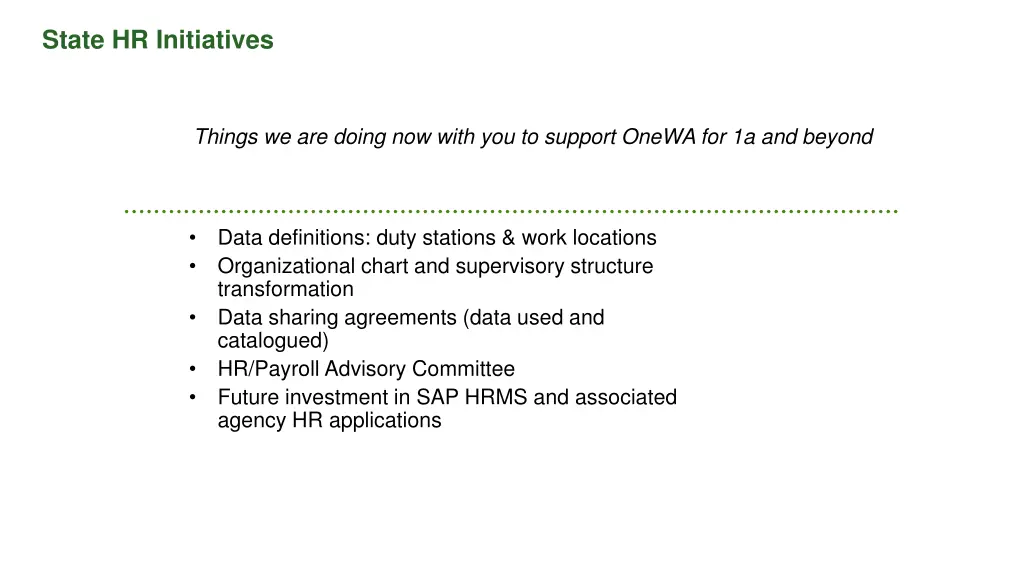 state hr initiatives