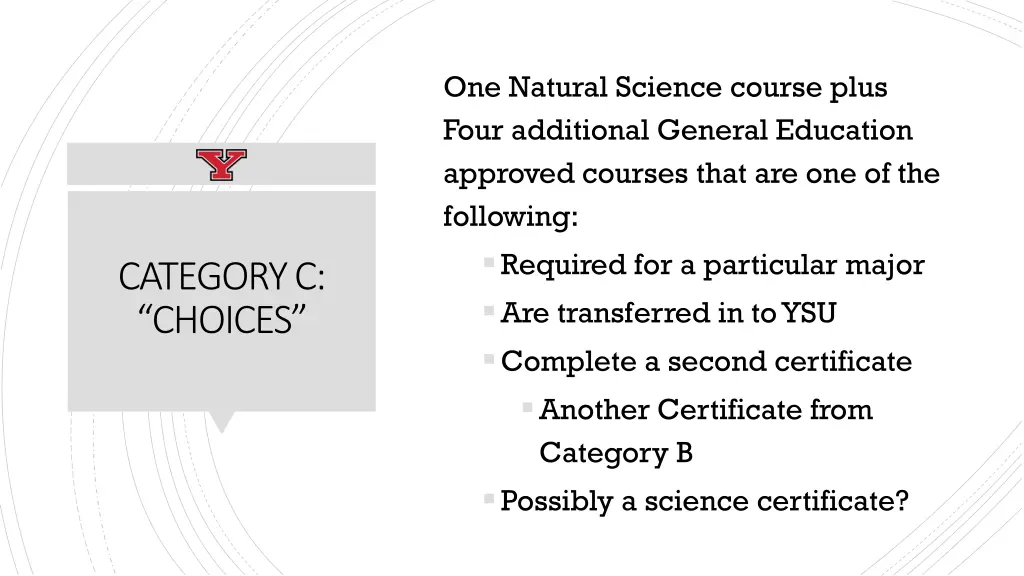 one natural science course plus four additional