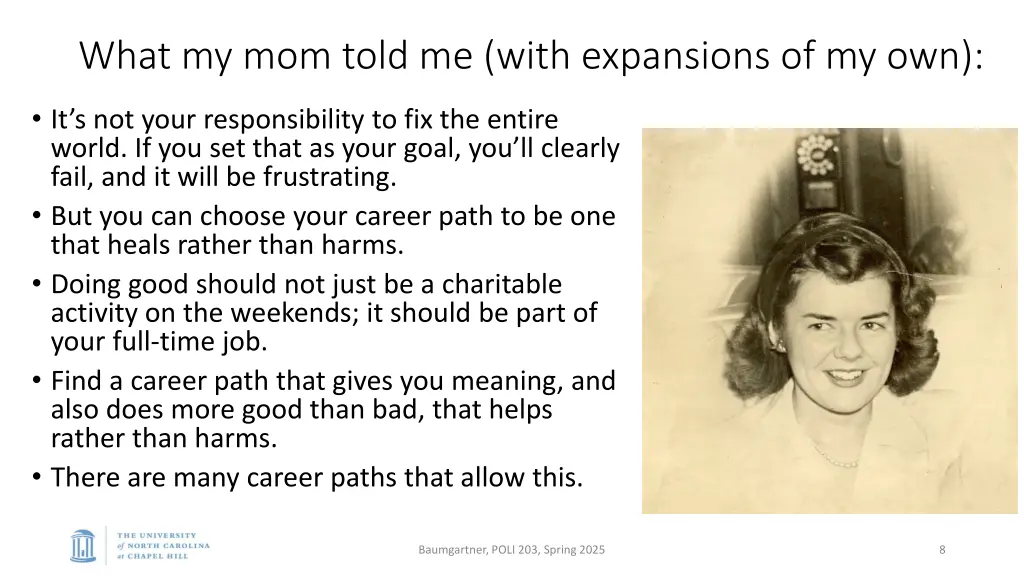 what my mom told me with expansions of my own