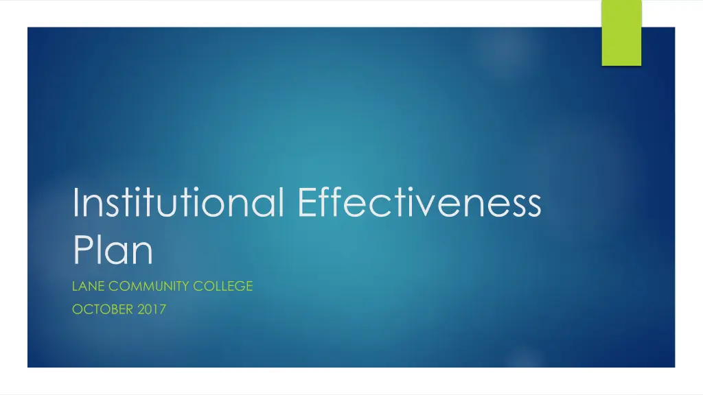 institutional effectiveness plan lane community