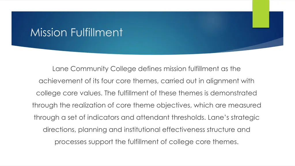 mission fulfillment