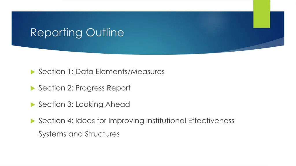 reporting outline