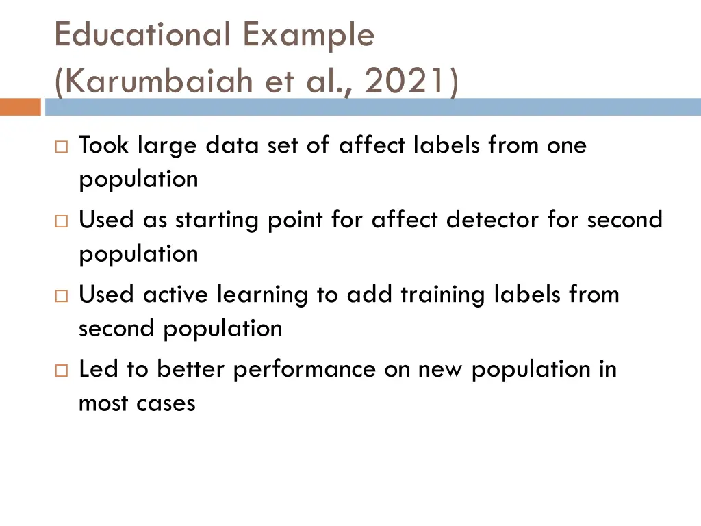 educational example karumbaiah et al 2021