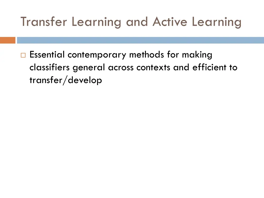 transfer learning and active learning