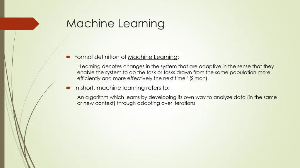 machine learning