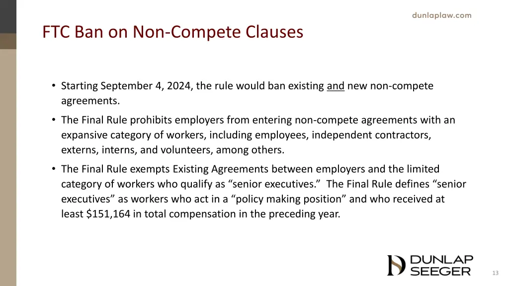 ftc ban on non compete clauses