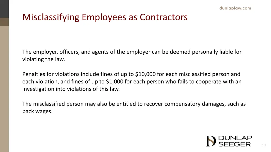 misclassifying employees as contractors 1