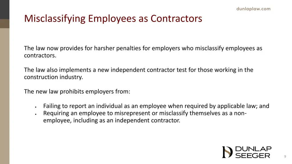 misclassifying employees as contractors