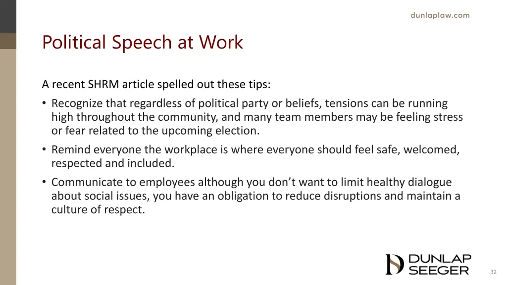political speech at work 1