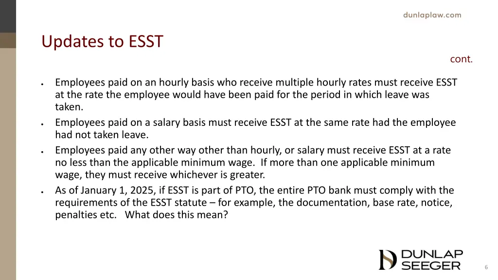 updates to esst 1