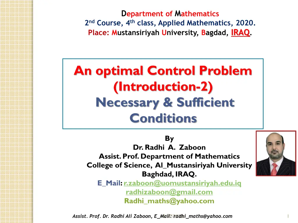 d epartment of m athematics 2 nd course