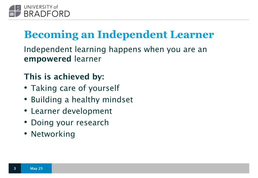 becoming an independent learner