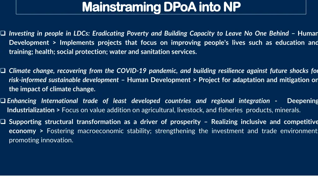 mainstraming dpoa into np mainstraming dpoa into