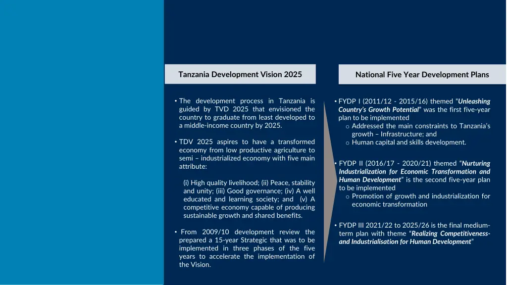 tanzania development vision 2025