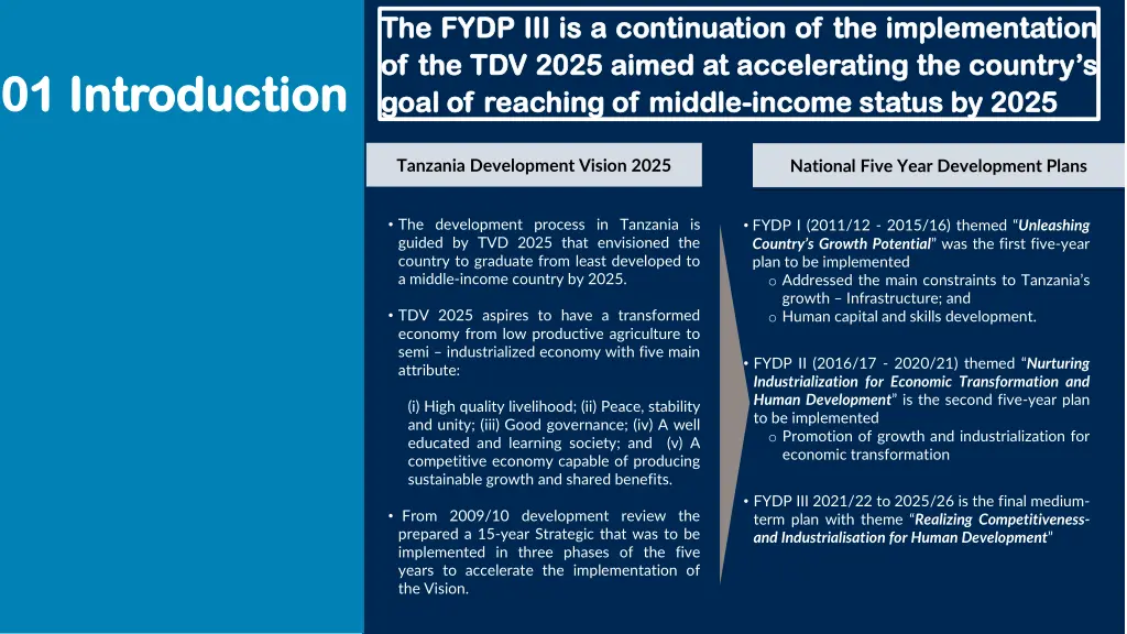 the the fydp fydp iii of of the the tdv goal goal