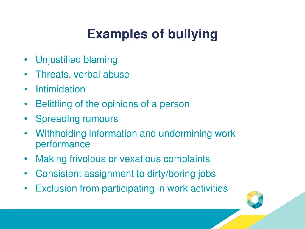 examples of bullying