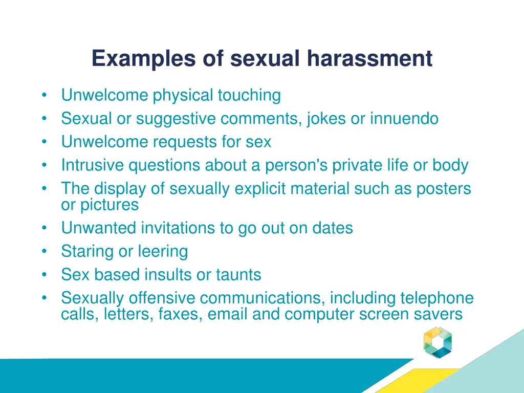 examples of sexual harassment