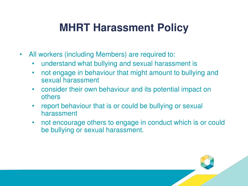 mhrt harassment policy