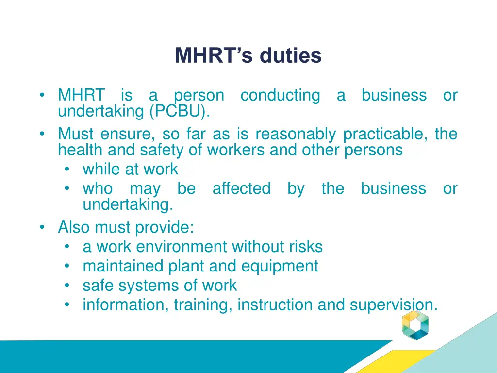 mhrt s duties