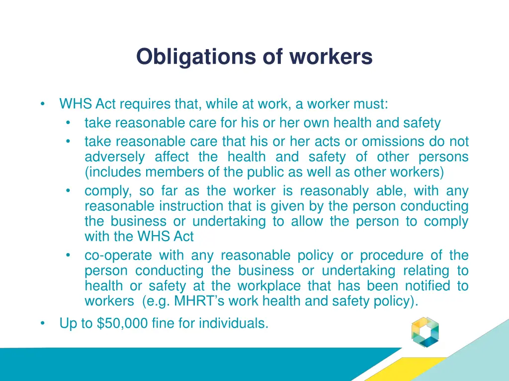 obligations of workers