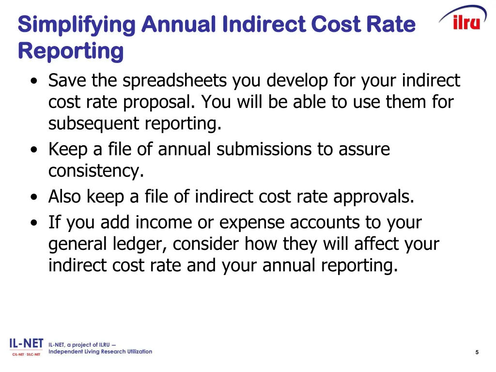 simplifying annual indirect cost rate simplifying