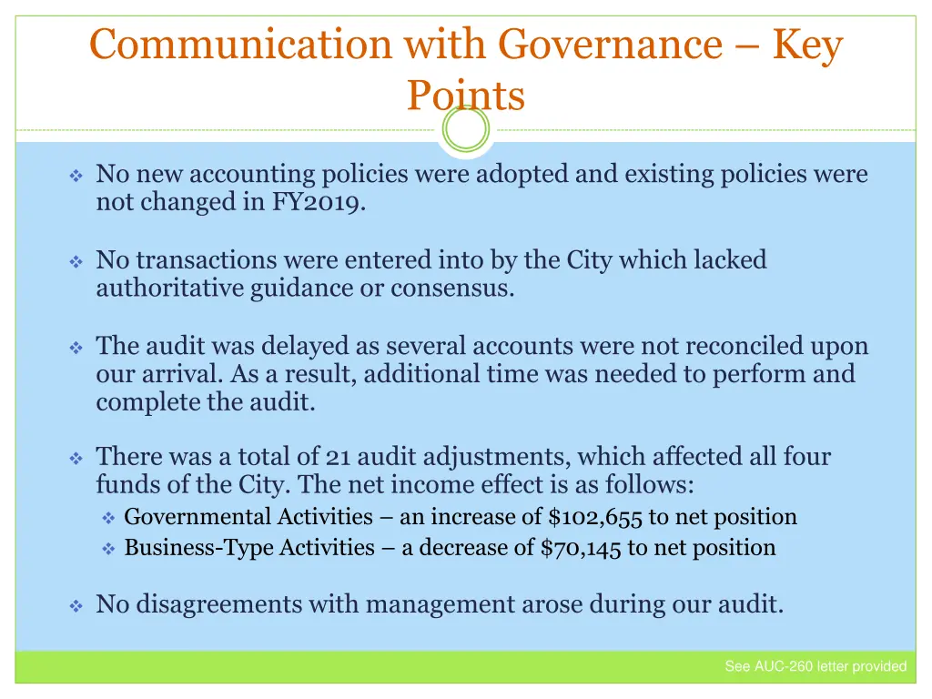 communication with governance key points
