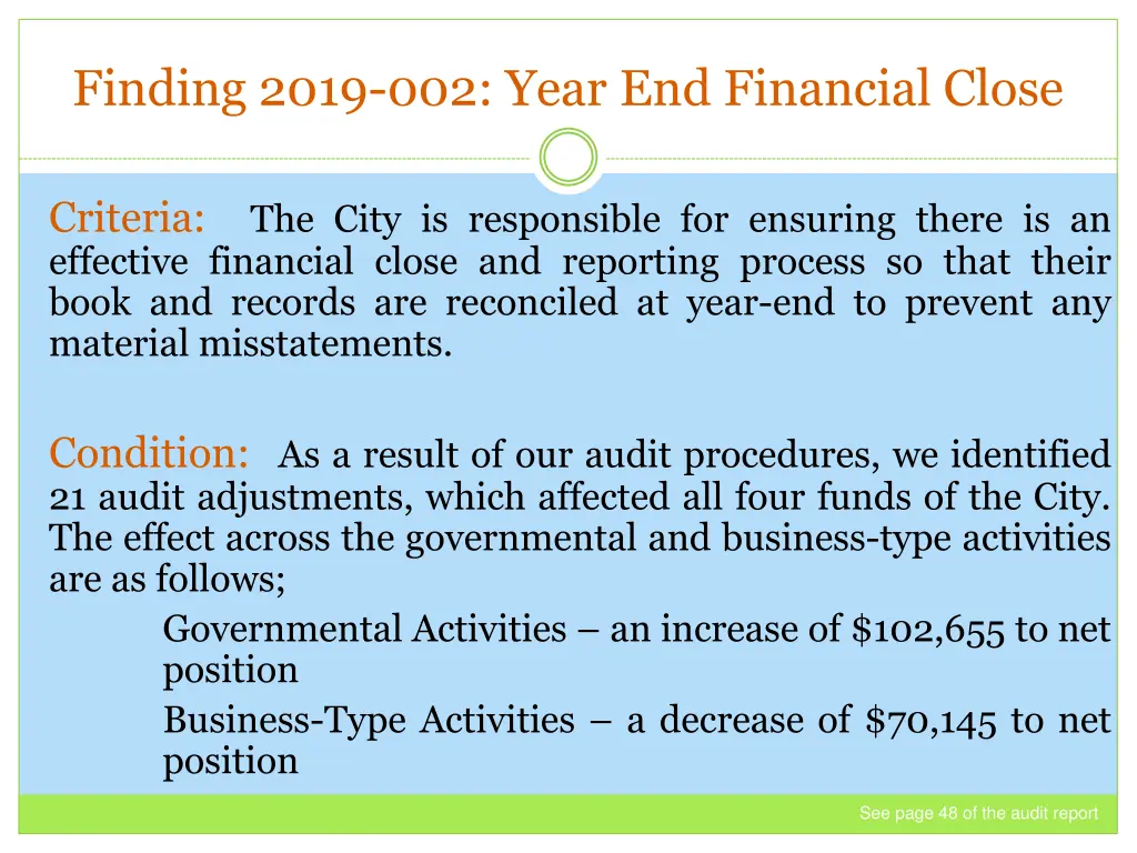 finding 2019 002 year end financial close