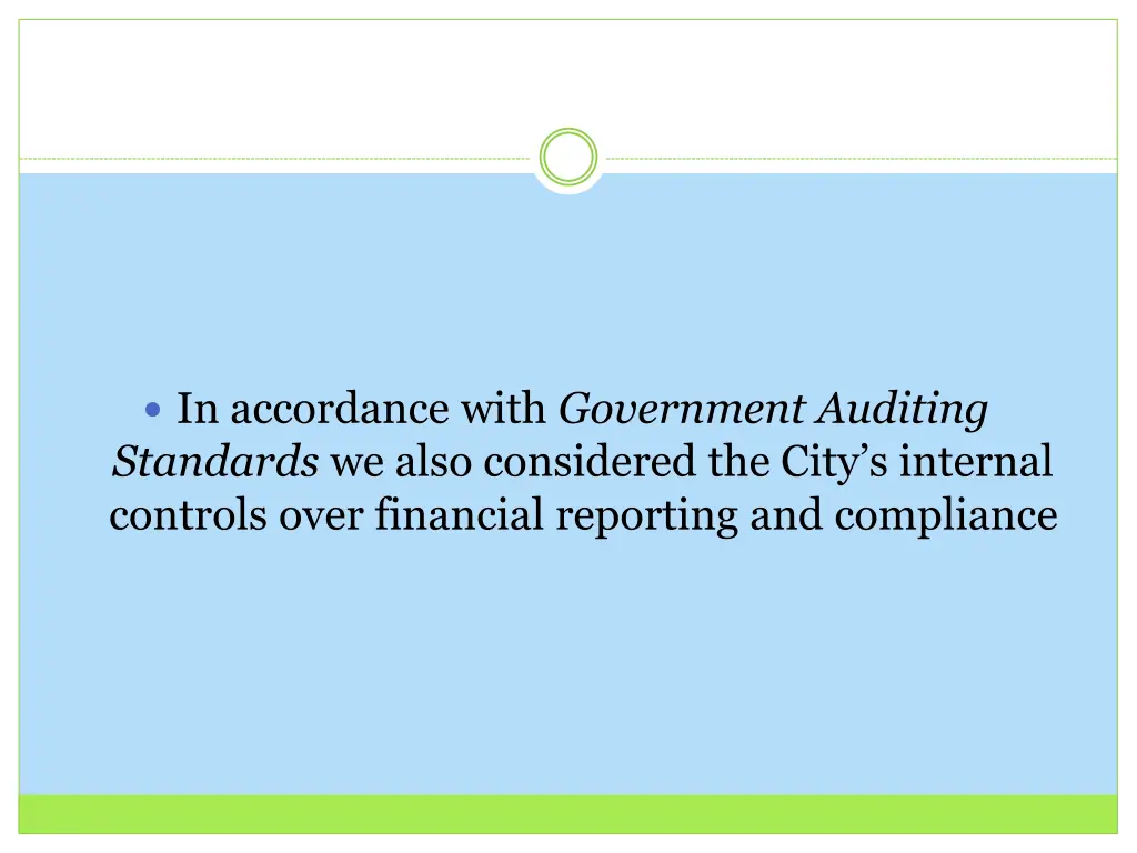 in accordance with government auditing standards
