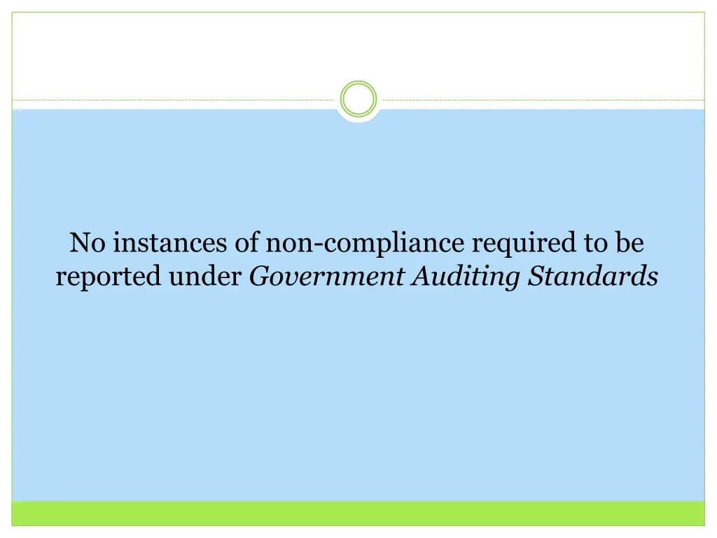no instances of non compliance required