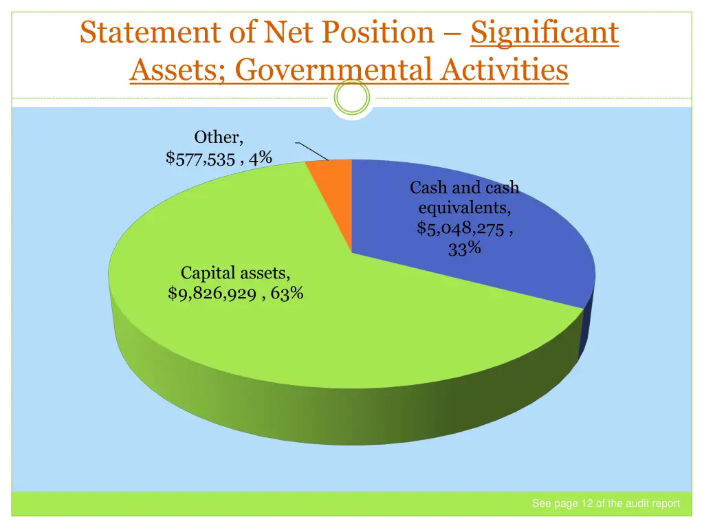 statement of net position significant assets