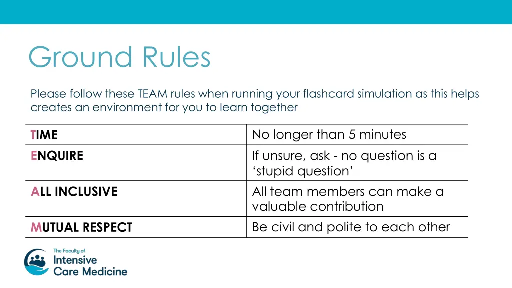 ground rules