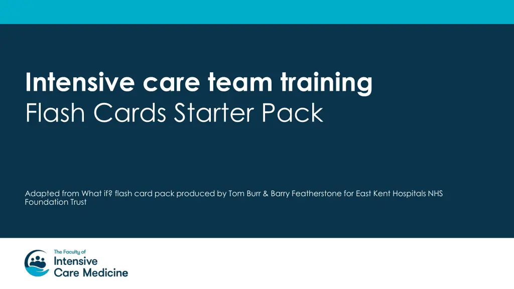intensive care team training flash cards starter