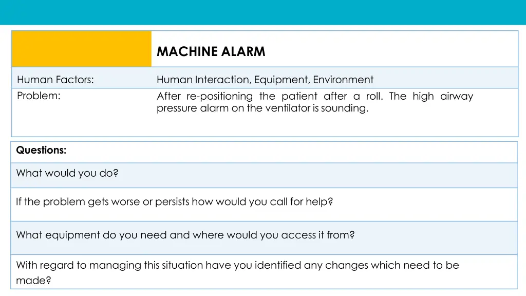 machine alarm