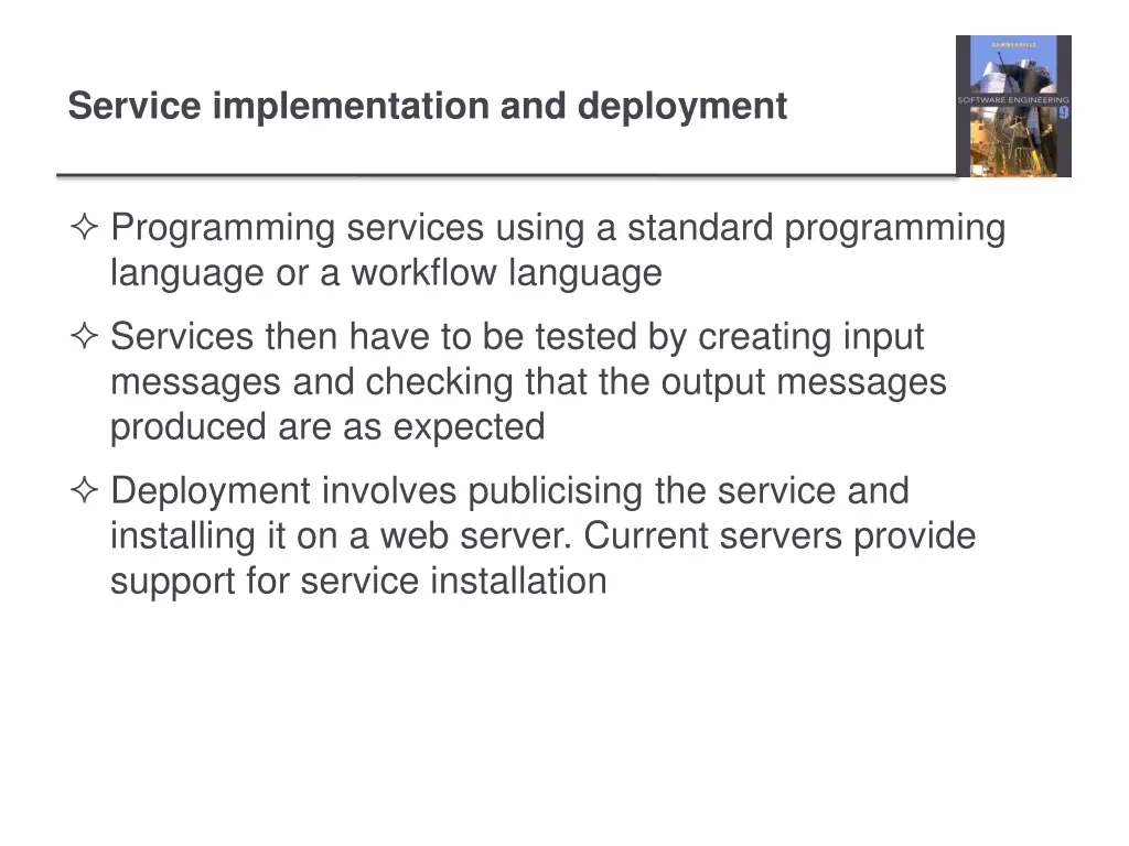 service implementation and deployment