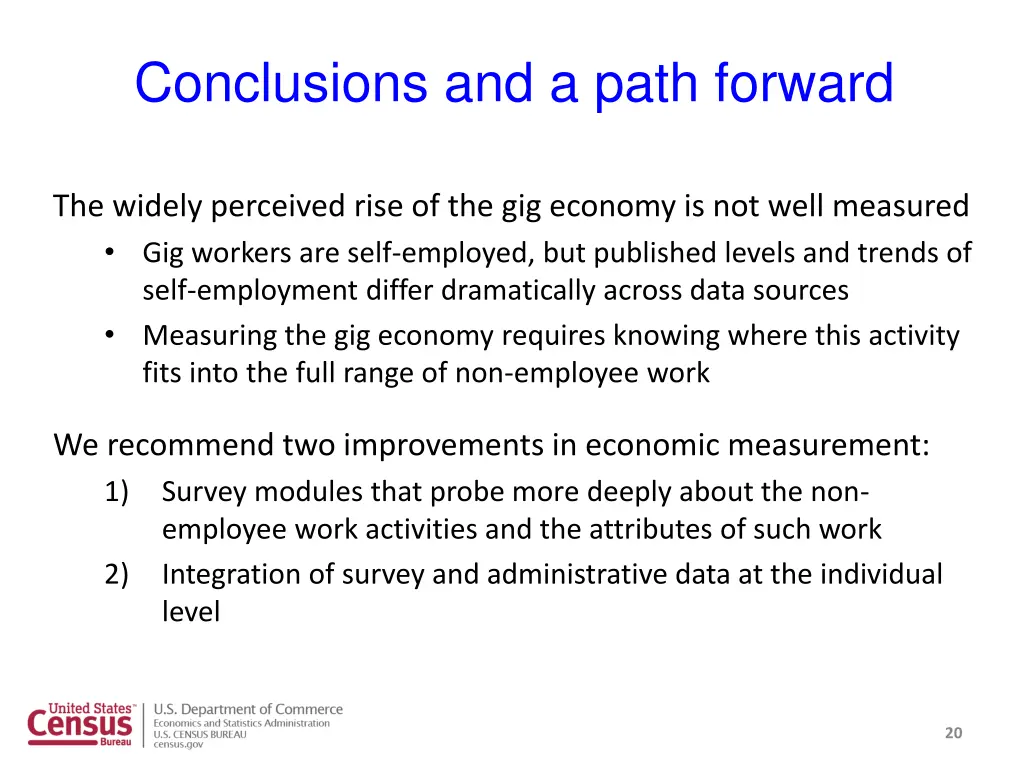 conclusions and a path forward