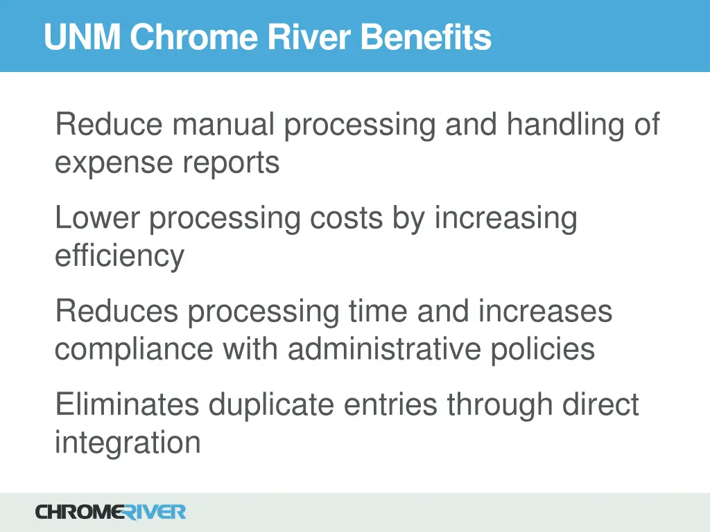 unm chrome river benefits