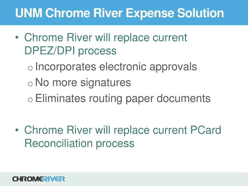 unm chrome river expense solution