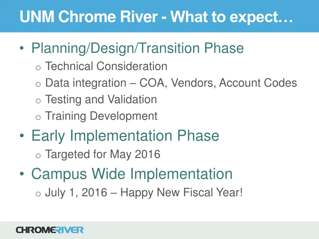 unm chrome river what to expect 1