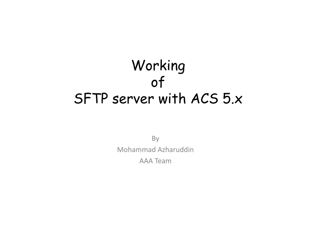 working of