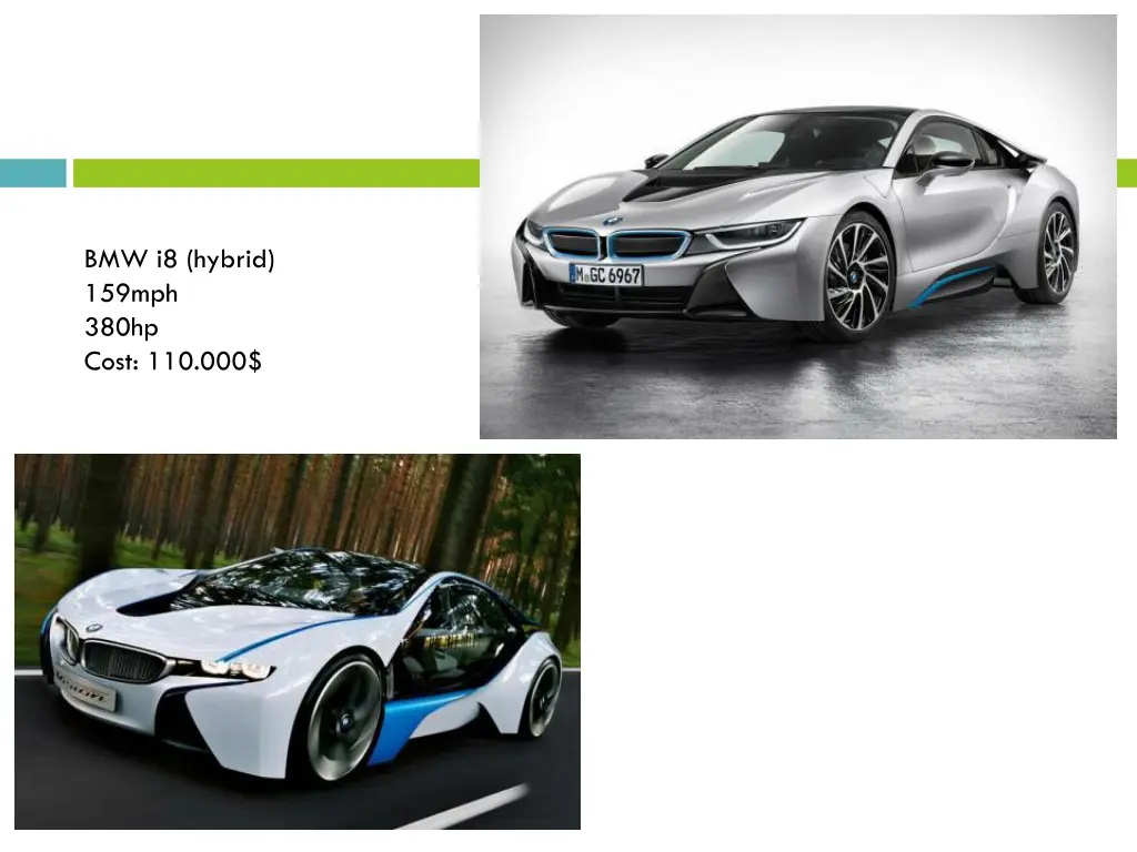 bmw i8 hybrid 159mph 380hp cost 110 000